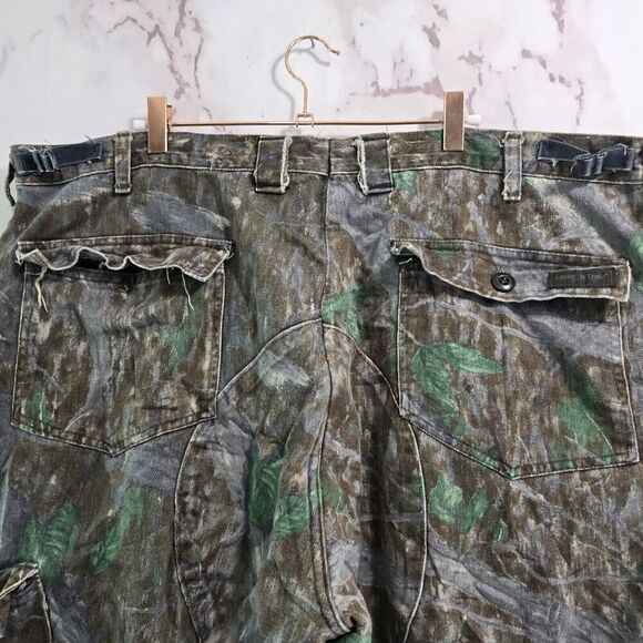 Hide N Tree Camo Pants Mens 44 Vintage Camo Hunting Fleece Woodland - Picture 5 of 14